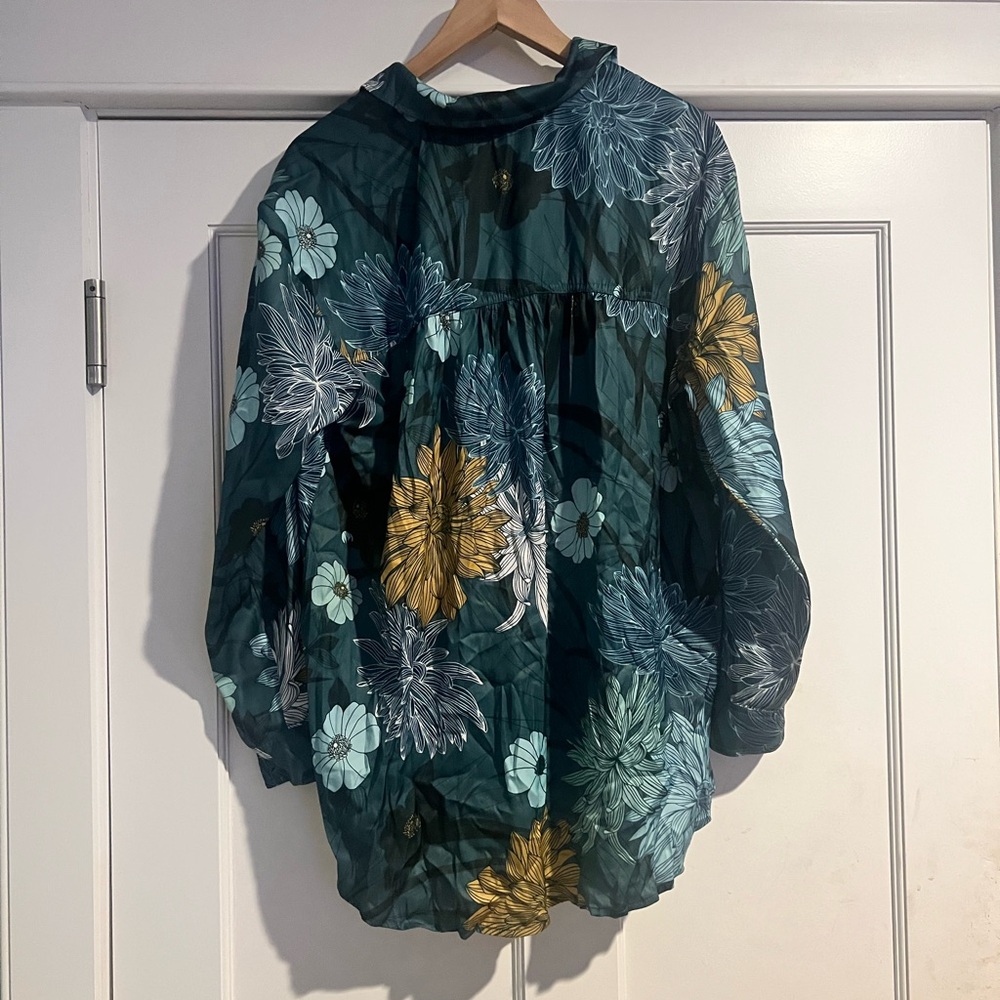 Anthropologie Brielle Relaxed Buttondown Blouse - Green - Sz. L - NWT - Picture 7 of 10